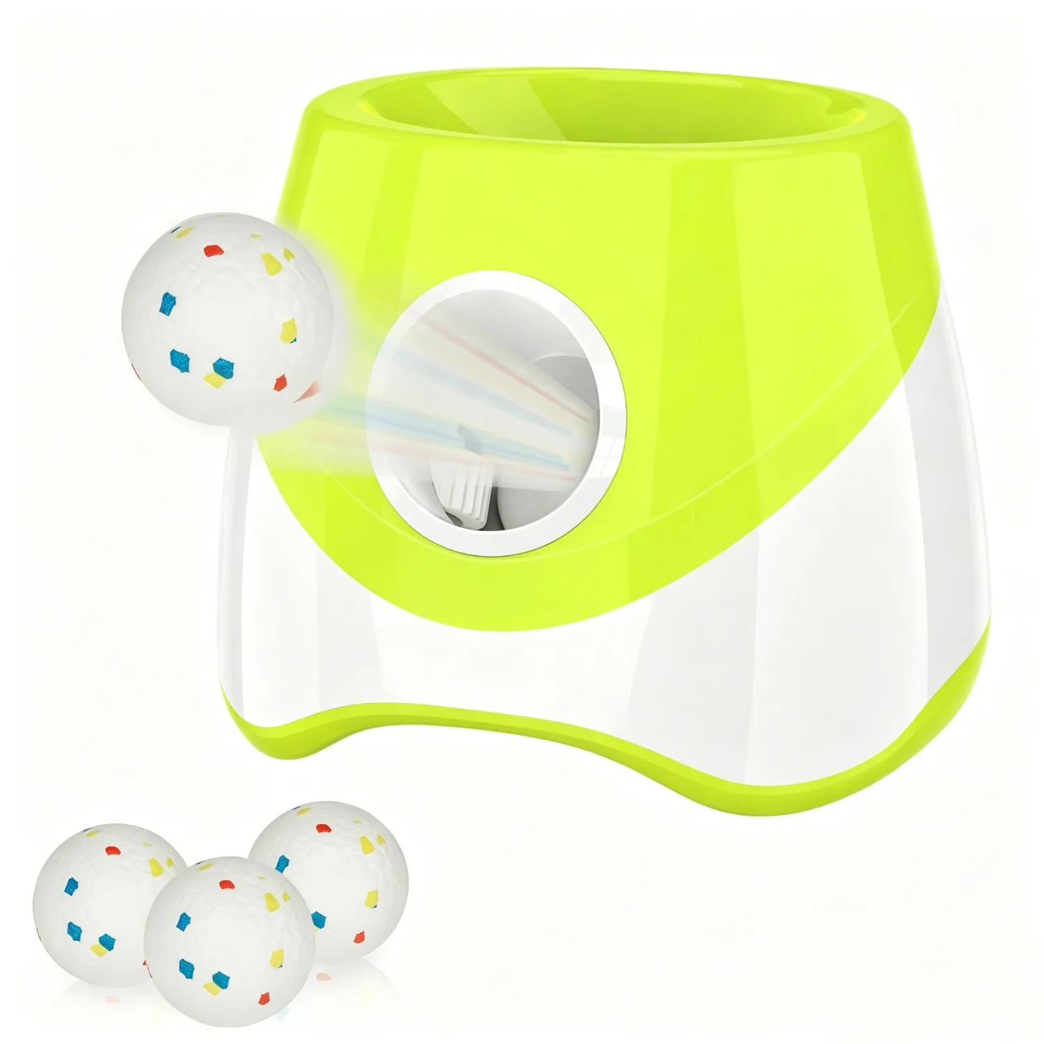 Automatischer Tennisballwerfer für Mittelgroße/Große Hunde, Jagdspielzeug, USB-Aufladbar, mit 3 Interaktiven Tennisbällen