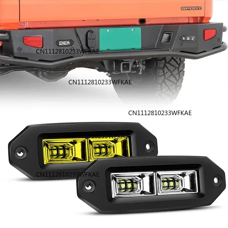 40W 6inch Flood Led Working Light Running Driving Lighting Flush Mount Work Led Bar Pods 12V 24V Off Road 4x4 Trailer Forklift