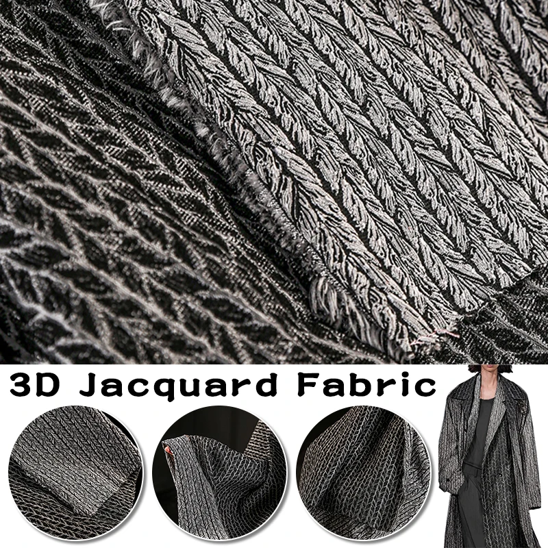 

Wheat Ear Braid Sewing Jacquard Fabric Orange Green Three Dimensional Texture Chinese Style Coat Bag Clothing Design DIY Fabric