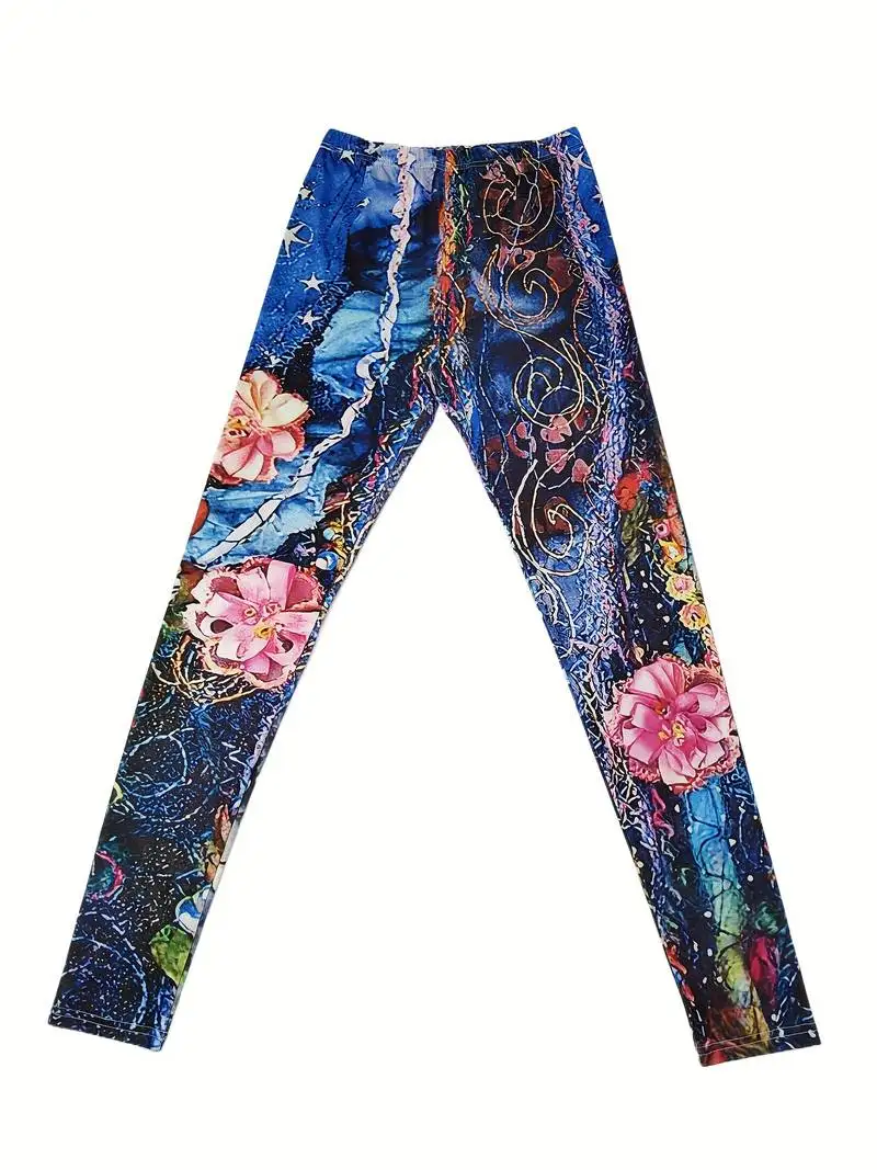 Spring/summer fashion print slim-fit hip lift leggings for ladies