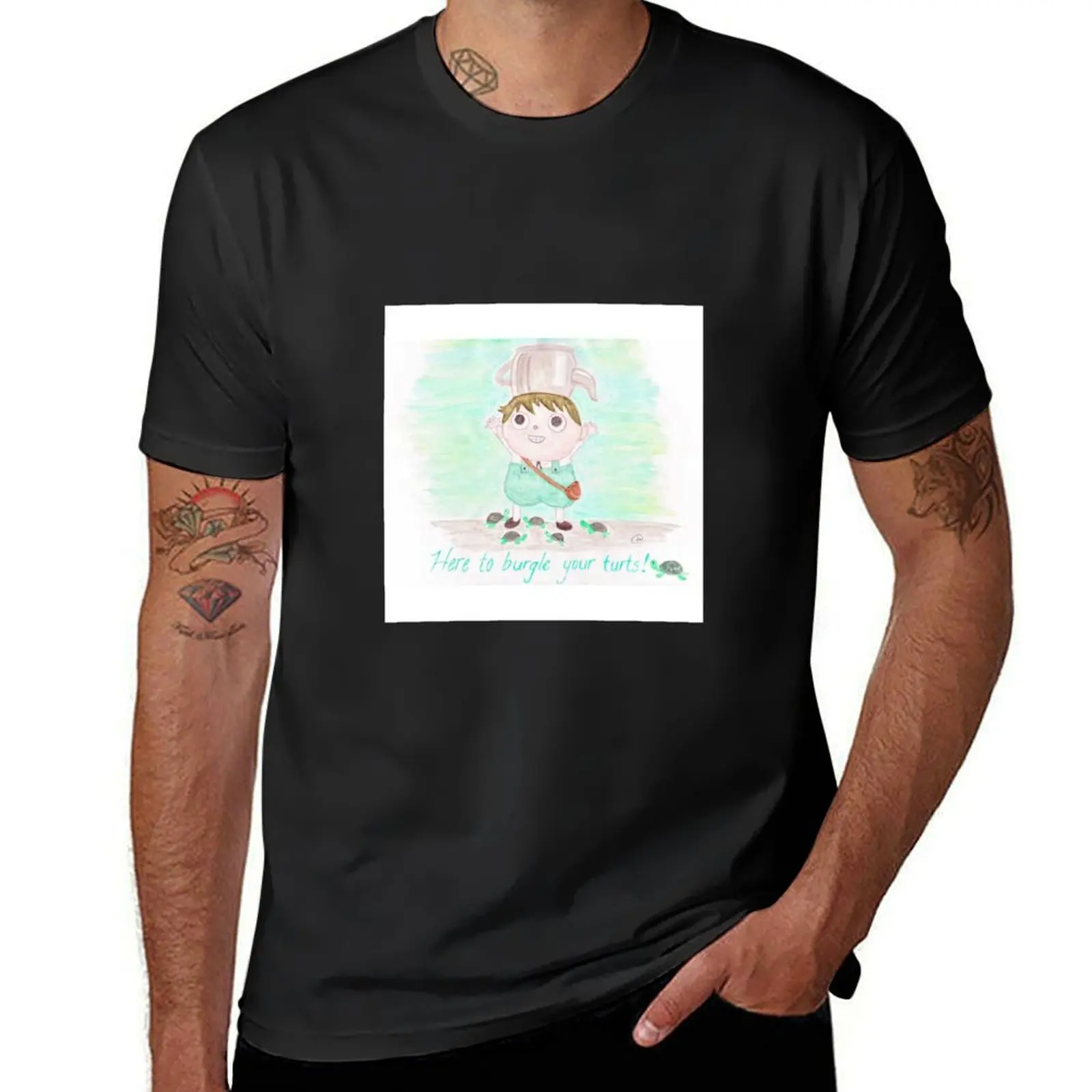 Here to Burgle Your Turts T-Shirt anime clothes blanks plain white t shirts men