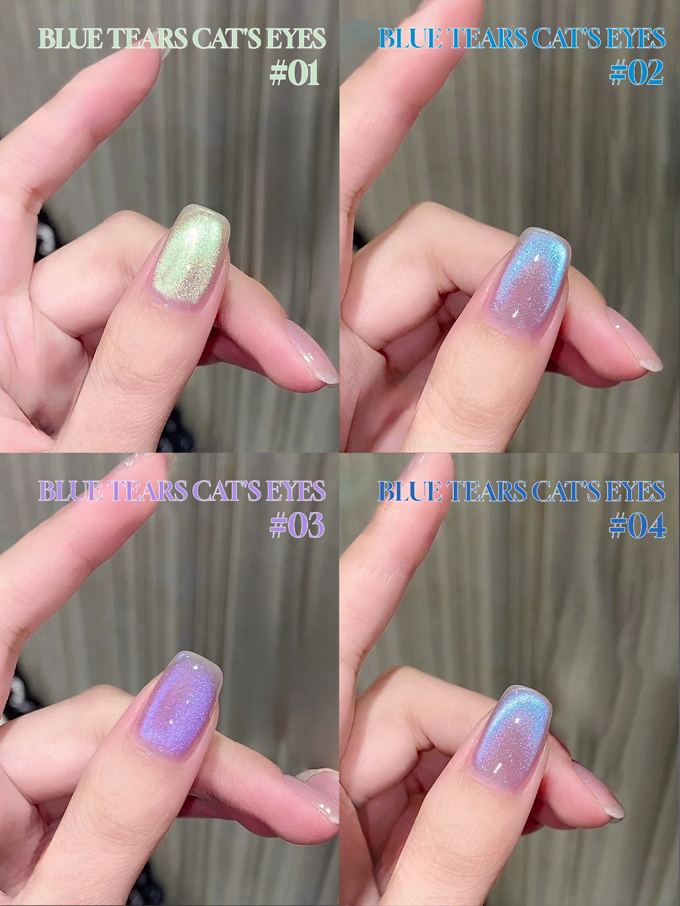 MIANEL 93A 10ML 2025 Newly Upgraded Blue Tears Ice Translucent Cat Eye Gel Polish - Viral Hit Blue-Purple Glass Bead Nail Art