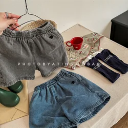 2024 Summer New Children Denim Shorts Solid Boys Girls Loose Casual Short Jeans Kids Fashion Versatile Shorts Toddler Clothes