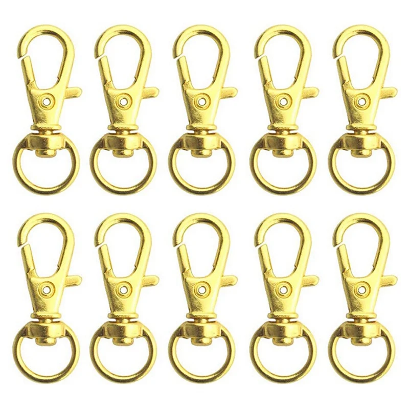 

150 Pcs Swivel Clasps Lanyard Snap Hook,Metal Swivel Lanyard Snap Hook Lobster Claw Clasp Gold