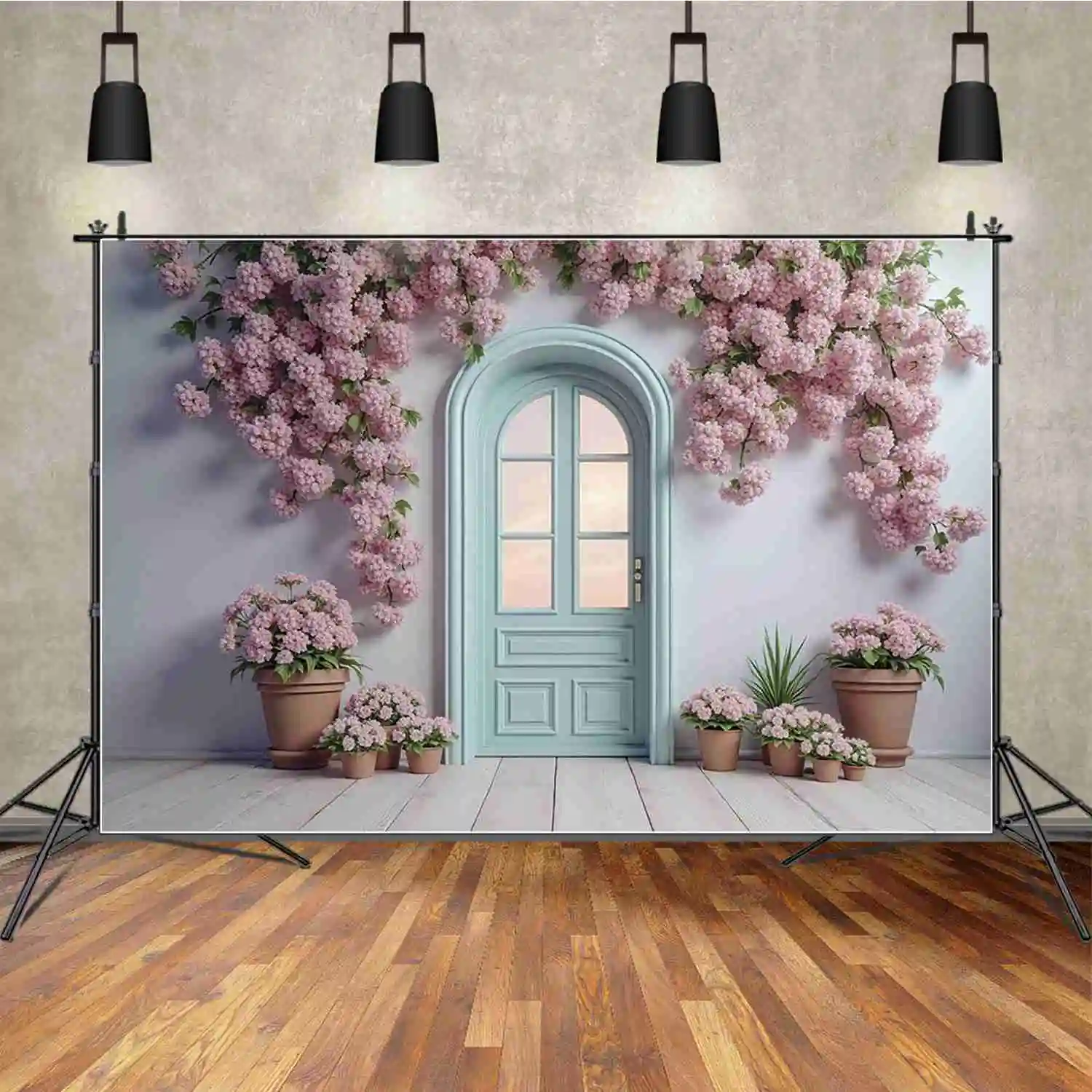 Wisteria Hanging Flowers Birthday Wedding Decoration Background Flower Balloon Curtain Arch Photography Studio Backdrop