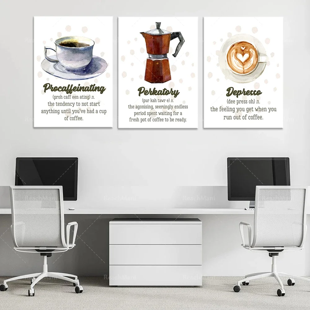 Nordic coffee wall picture art print coffee cup canvas painting cafe shop poster wall decoration