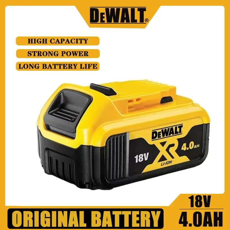 Original Dewalt 18V 4.0AH DCB200 DCB184 lithium battery, suitable for power tool battery, LED light universal