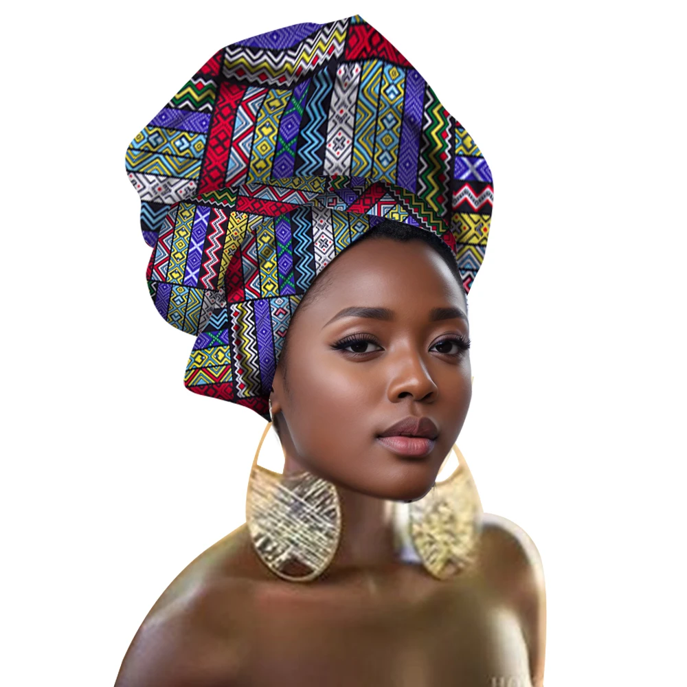 Multi-color Hair Accessory Headband Bazin Head Wrap Tie Scarf High Quality African Hair Head Scarf Gele & Ipele BRW02