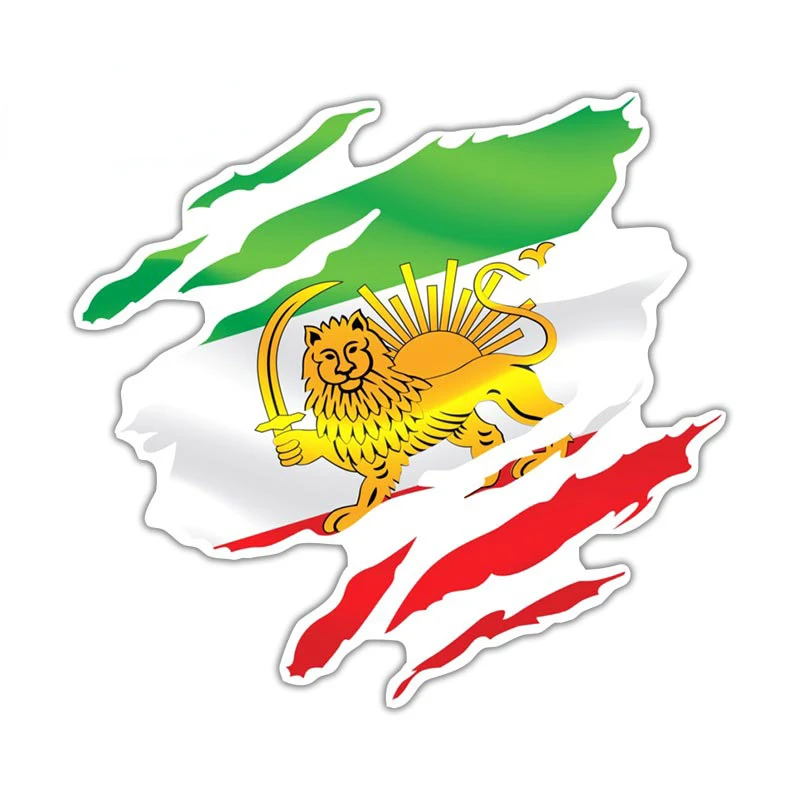 

National Flag Emblem Flag of Lion Iran Vinyl Car Sticker Rear Windshield Bumper Decal Waterproof Car Accessories