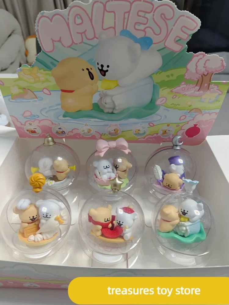

Funism Maltese Little Gift Series Blind Box Crystal Ball Collectible Figurine Desktop Decoration Ornament Gift For Women Girl