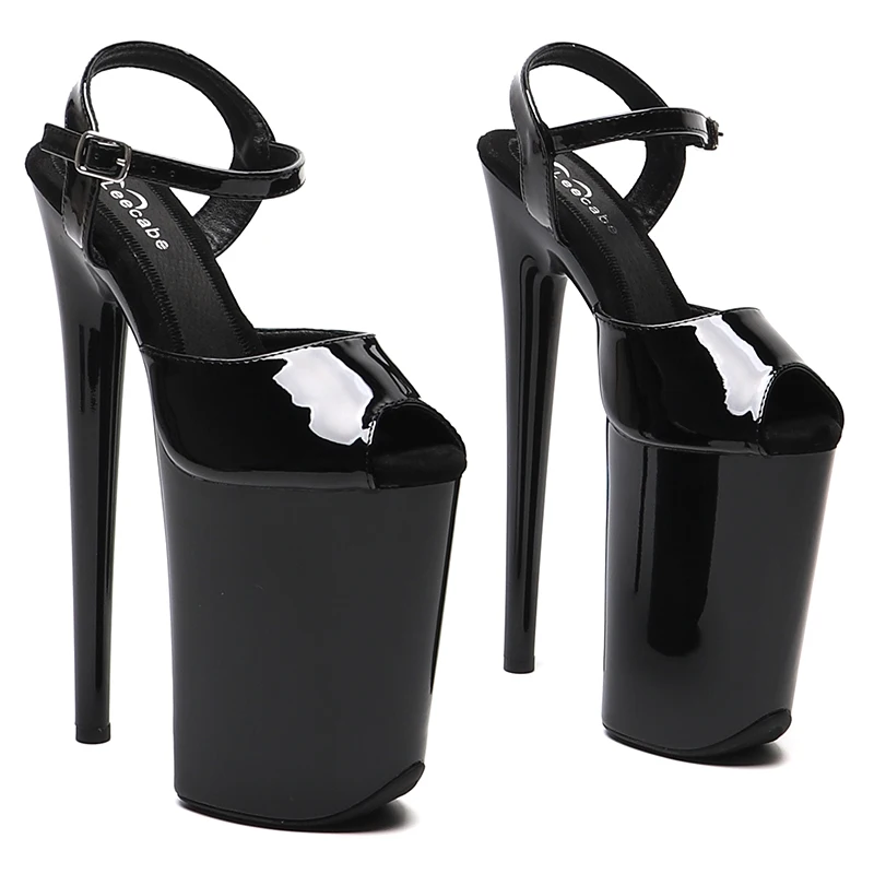 

Leecabe 23CM/9inches Patent Pu Upper Fish Mouth Party High Heels Sandals Pole Dance Shoes