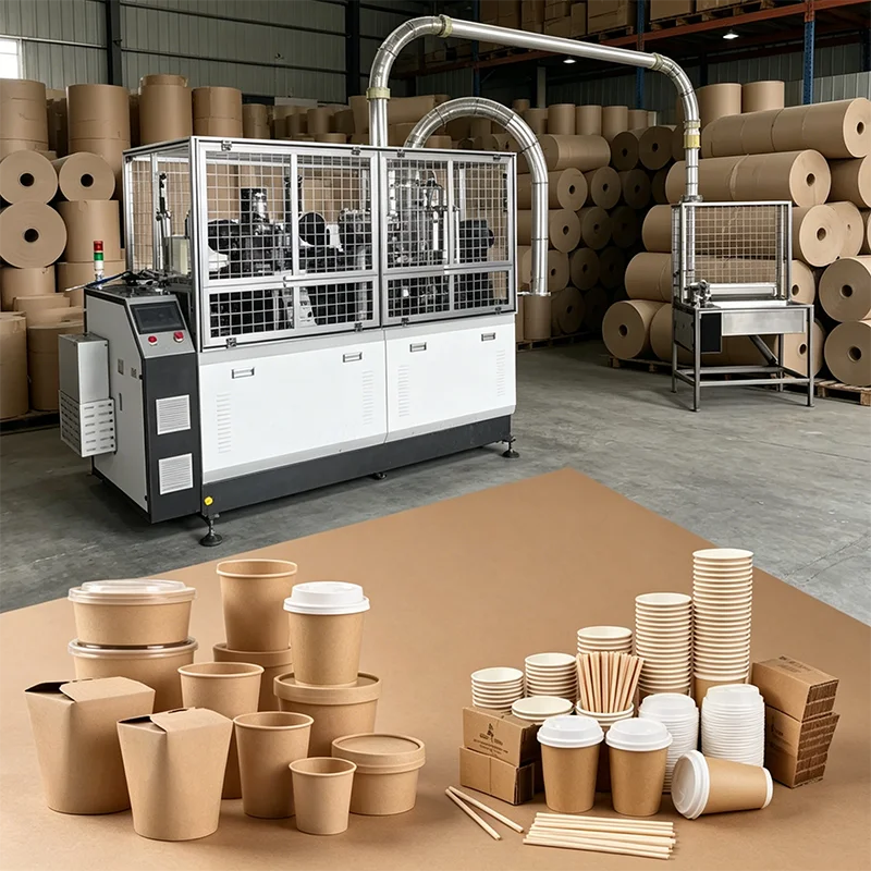 Fully Automatic Disposable Paper Cup Machine with Automatic Cup Stacking and Counting for Fast Packaging