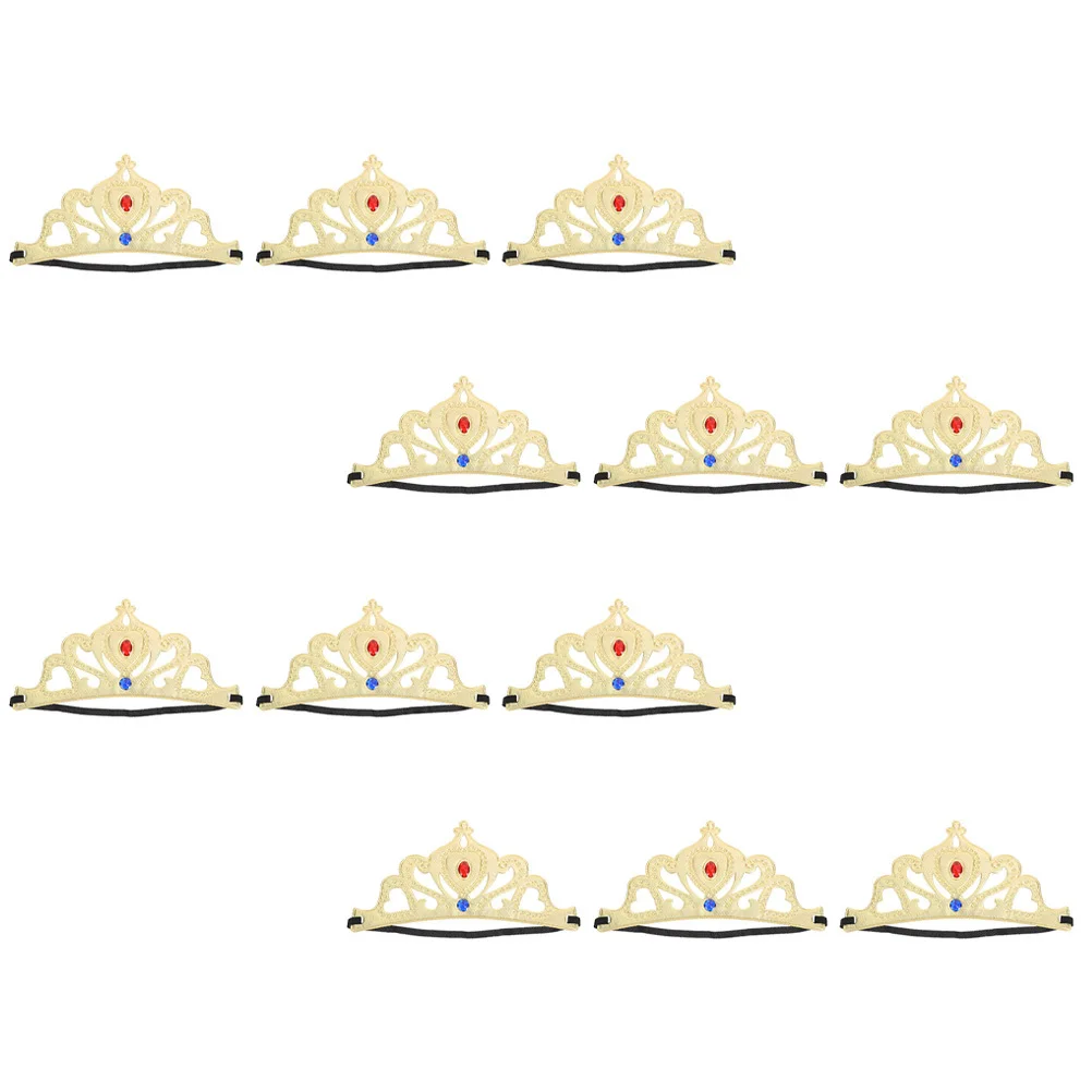 

12Pcs Children Crown Headband Birthday Party Cloth Crown Prop Kids Party Headdress Hair Hoop Kid Hair Ornament