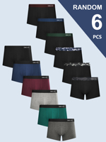 QINCAO random 6 pieces of men's boxer briefs, soft, breathable, comfortable skin-friendly four seasons hot men's underwear