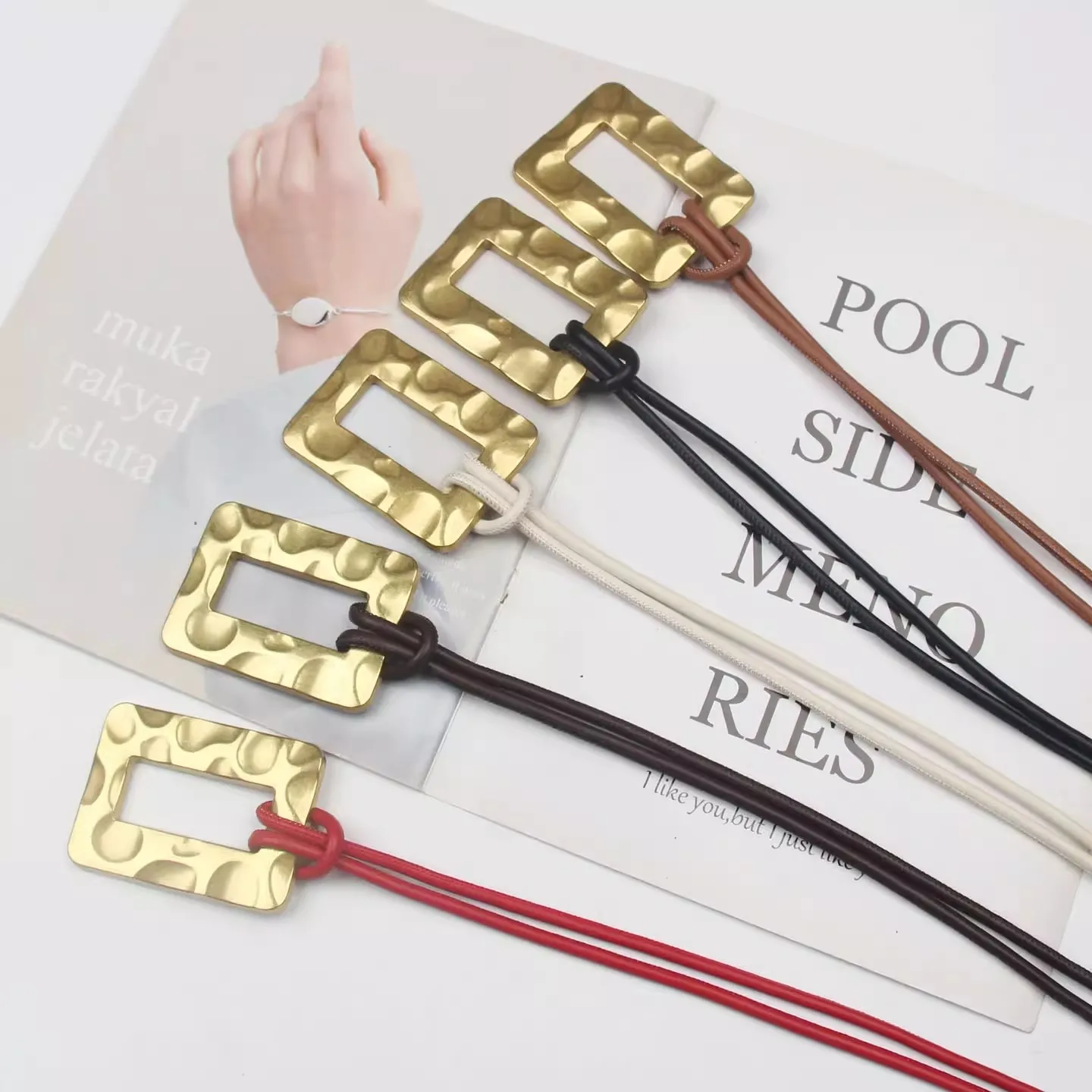 Gold Buckle Narrow Belt Women's PU Leather Corset Female Cummerbund Coat Waistband Dress Decration  Belt J1567