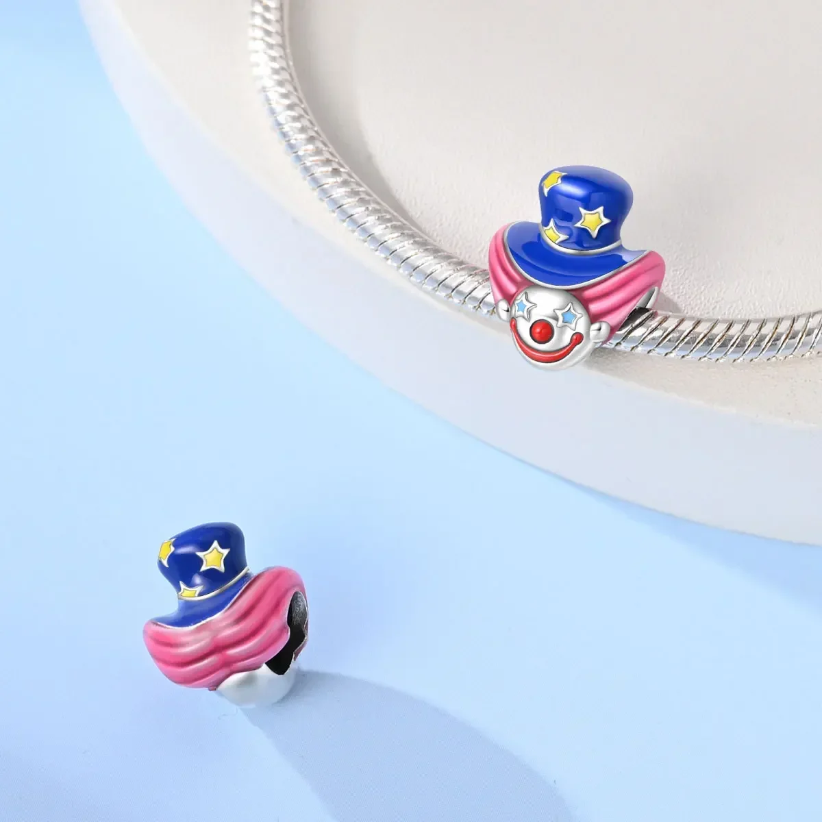 925 Silver Magic Clown Circus Performance Charm Beads for Women Fit Original Bracelet Jewelry Halloween Gift