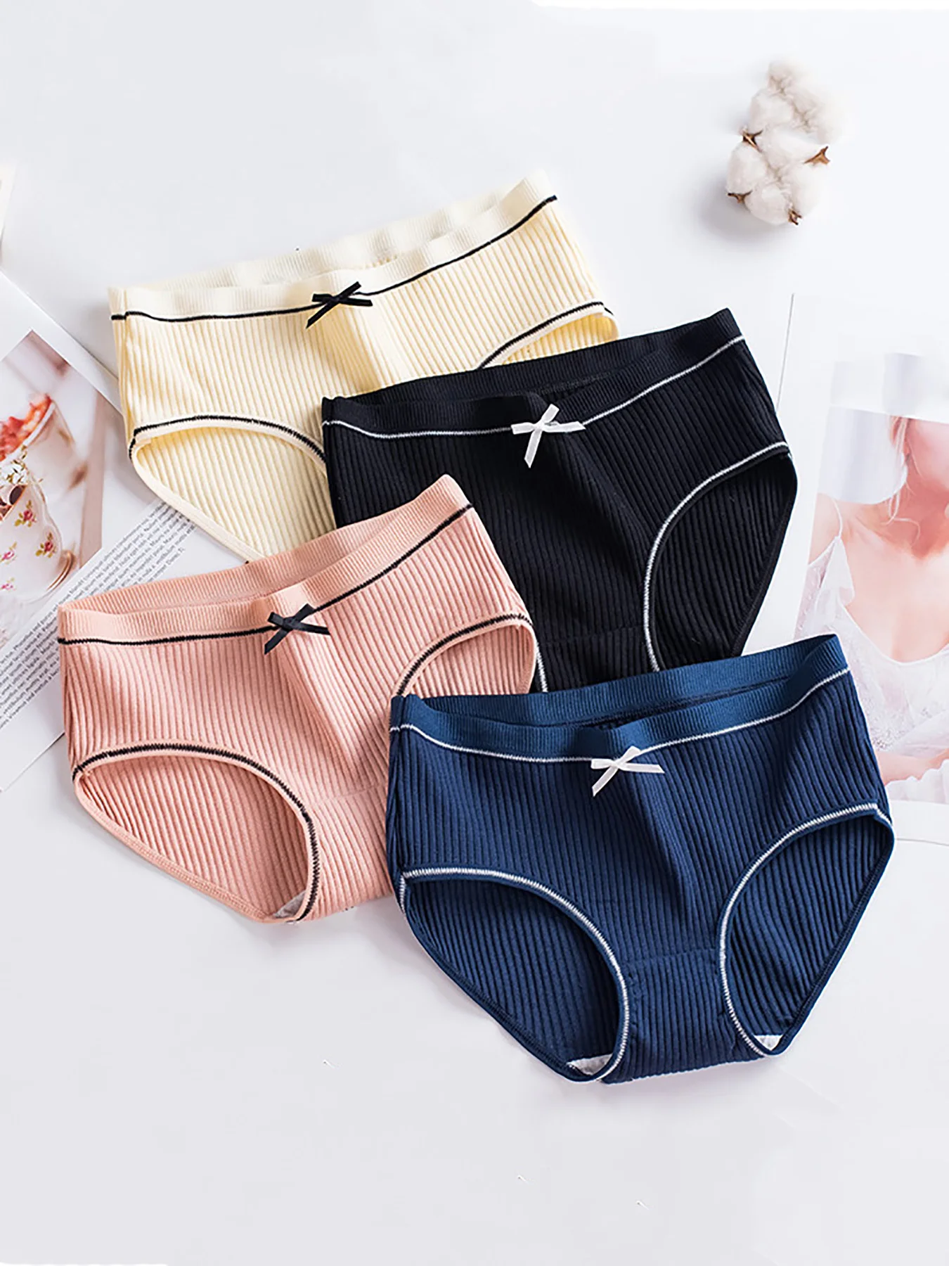 4PCS new lace thread women's panties Comfortable breathable women's briefs