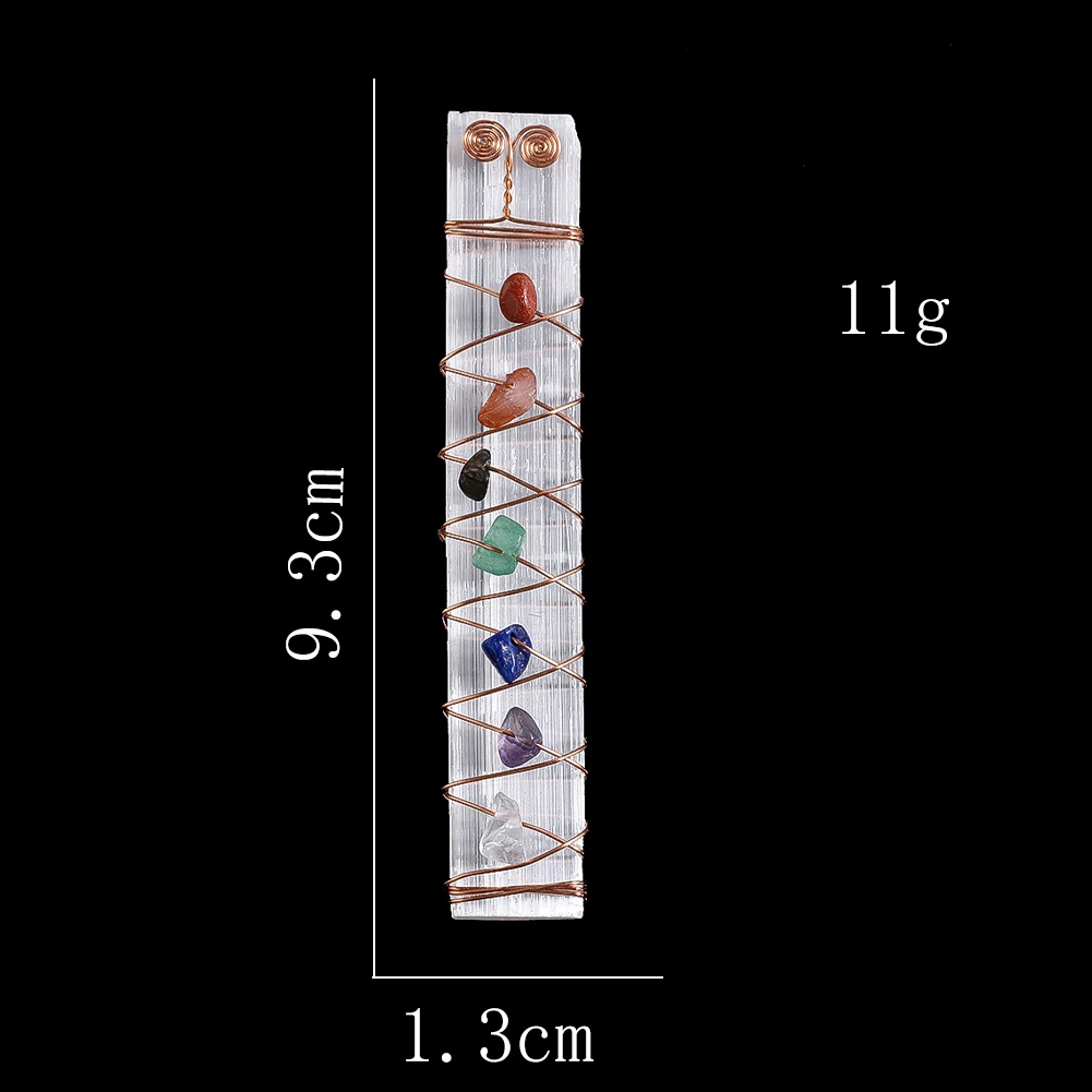Seven Chakra Copper Wired Crystal Obsidian Owl Figurine Cartoon Animal Figures Rainbow Crushed Stone Yoga Meditation  Decoration
