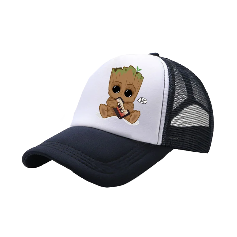 Cartoon Groot Baseball Caps Boys Girls Hat Summer Snapback Mesh Hats Hip Hop Caps Children's Caps Outdoor Sport Casual Sun Hat