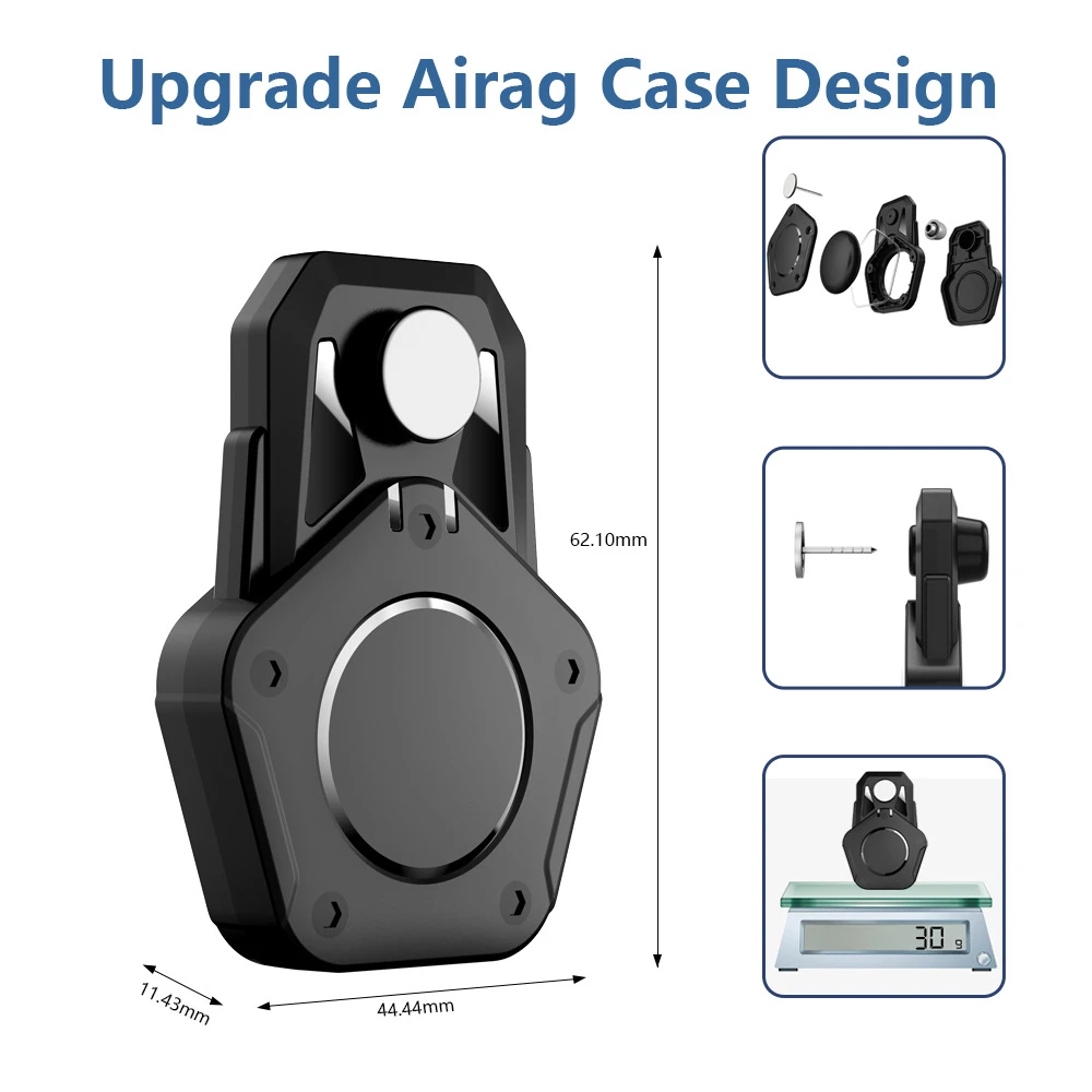 Magnetic lock buckle protective case for Airtag waterproof tracker fixed hidden protective cover