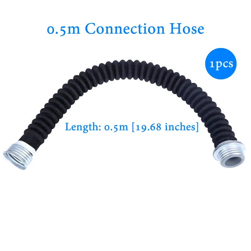 0.5 m/1 m 40mm Rubber Gegolfde Buis Gas Stofmasker Filter Aansluitleiding RD40 Interface Snorkel Slijtvaste ademhalingsbuis