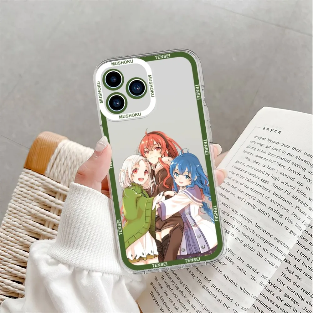 Bilibili Anime Mushoku Tensei Phone Case For iPhone 11 12 Mini 13 14 15Pro Max Transparent Shell