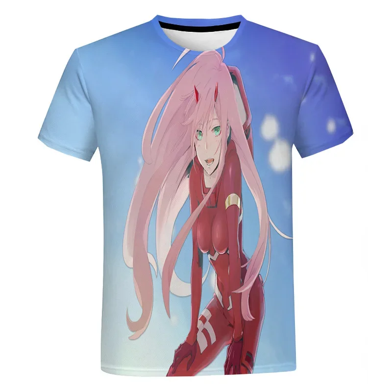 Summer Anime Darling In The Franxx T-Shirts Mens Womens New Fashion 3D Printing T-Shirts Casual Style Street Oversized Tops