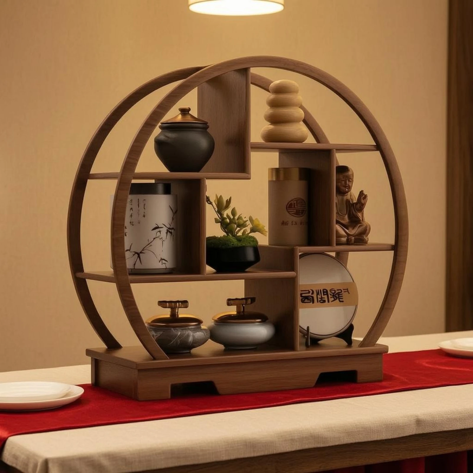 Chinese Marriage Dessert Table Set DIY Setup Vintage Wooden Pastry Stand Gathering Furniture for Banquet