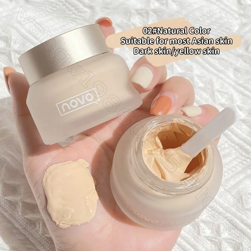 Crema de base NOVO, 30ml, polvo de poros Invisible, corrector de tono de piel brillante Natural fino, base de maquillaje de larga duración