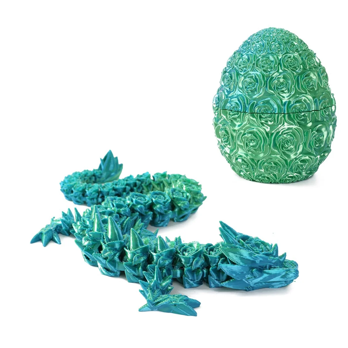 3D Printed Dragon Egg Dragon Egg Toy Fully Articulated Dragon Crystal Dragon Toy Home Office Decoration Easter Egg,B