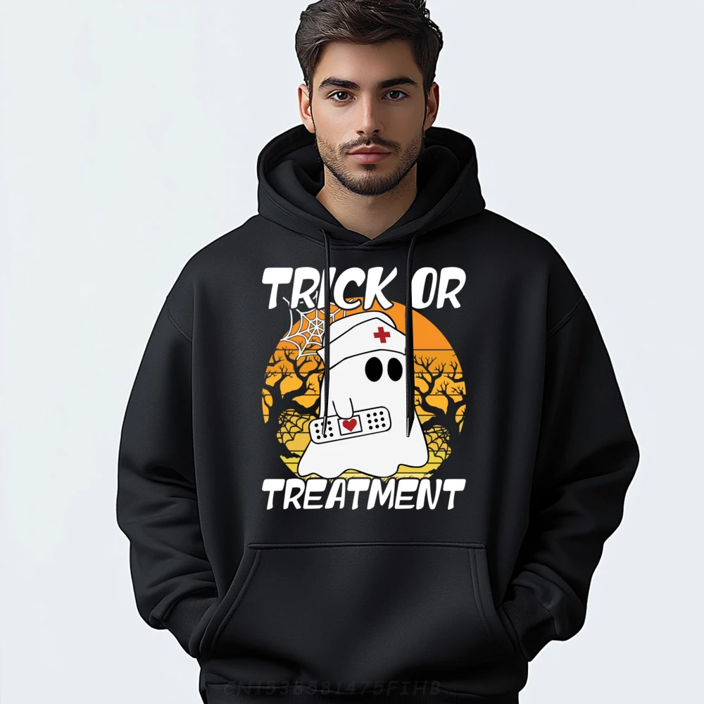 

Trick Or Treatment Boo Respiratory Therapist Nurse Halloween Men Graphic Tees Limited Time Special Men's Clothes Street