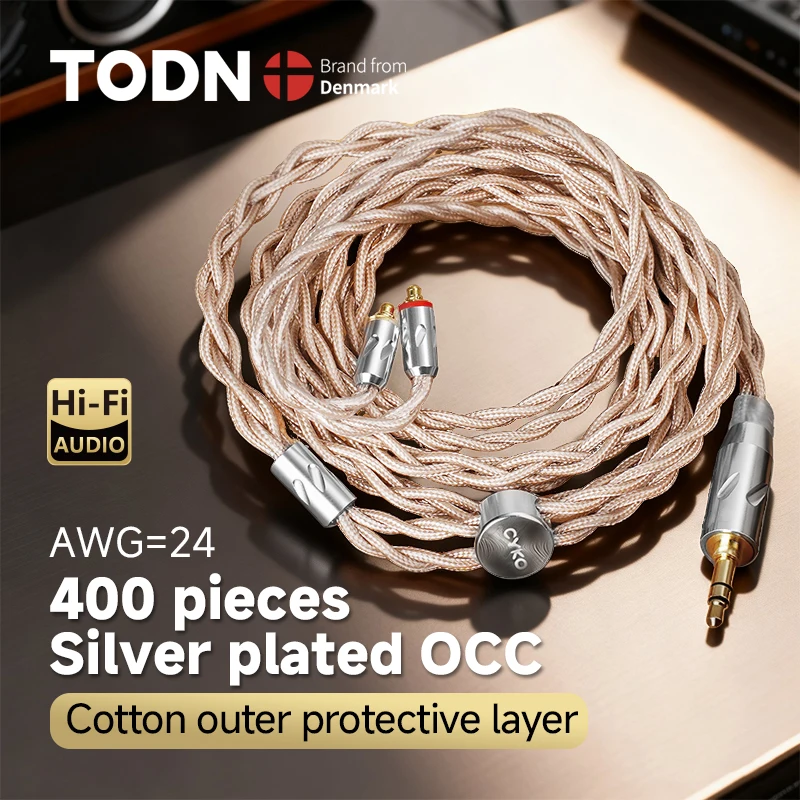 

CYKO Hifi 4 Core Silver Plated Single crystal copper 3.5mm 4.4mm/0.78 2pin mmcx Gold-plated Plug Upgrade Balanced Earphone Cable