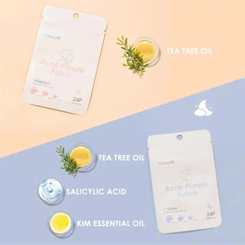 Patch Autocollant Imperméable à l'Huile d'Arbre à Thé pour Soins de la Peau du Visage, 24 Pièces