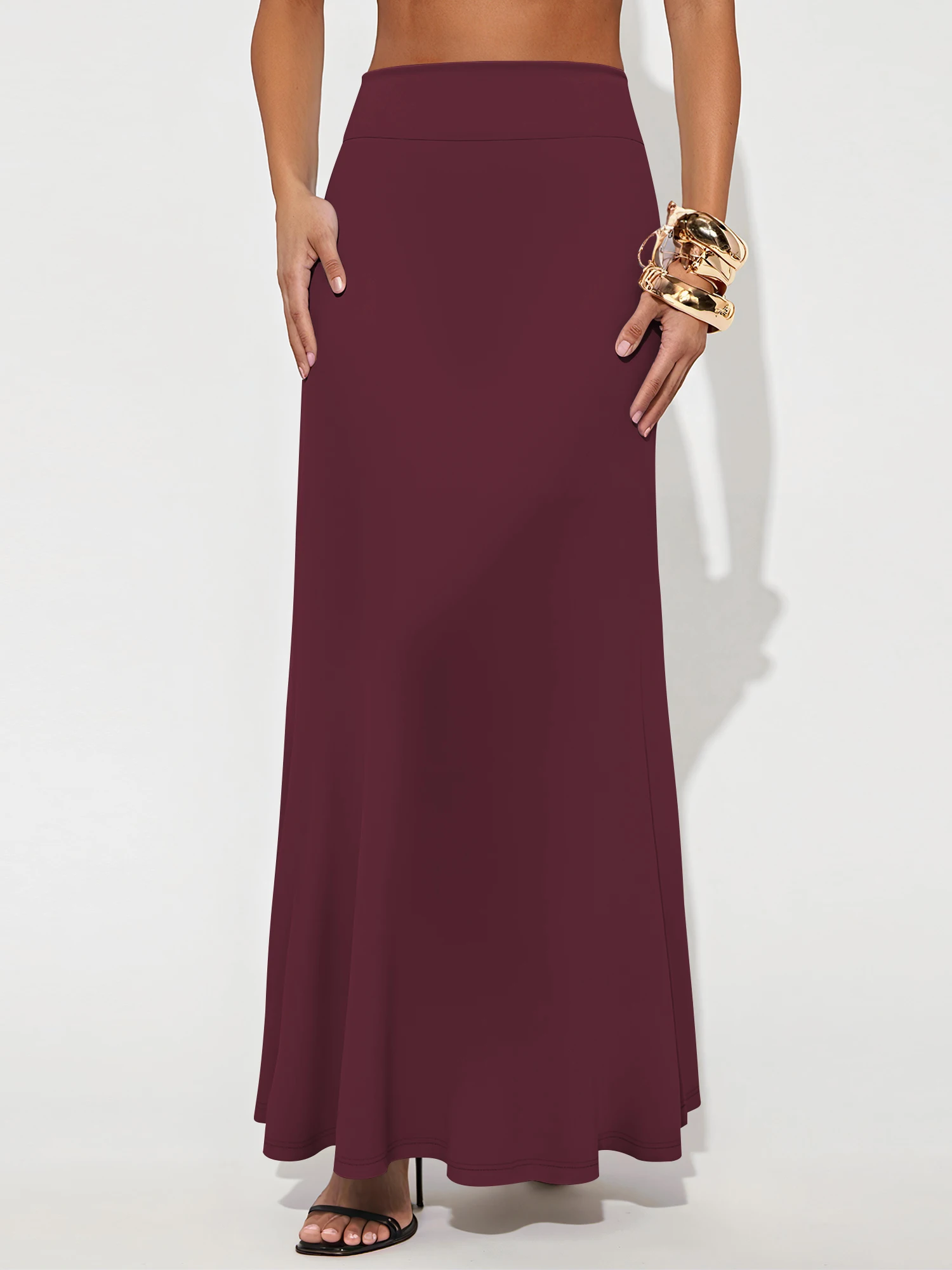 Office Ready Floor Length Skirt, Non Crease Stretchy Cloth, Corporate Smart Casual, Client Conference Attire