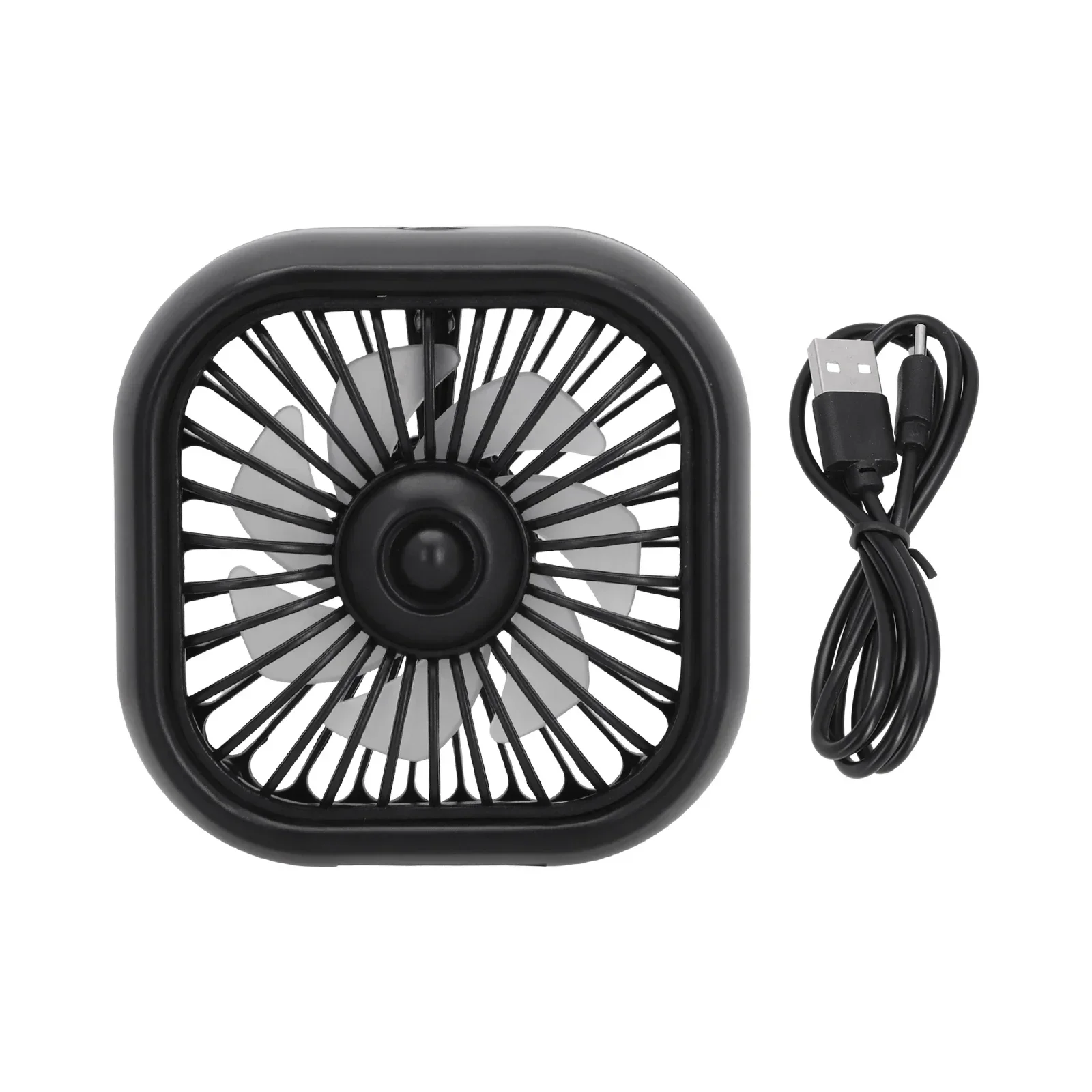 Car Mini Fan Car Cooling Fan USB Car Air Vent Outlet Fan With Changing Light 3 Speed Fan Car Rear Seat Cooling Tools Kit