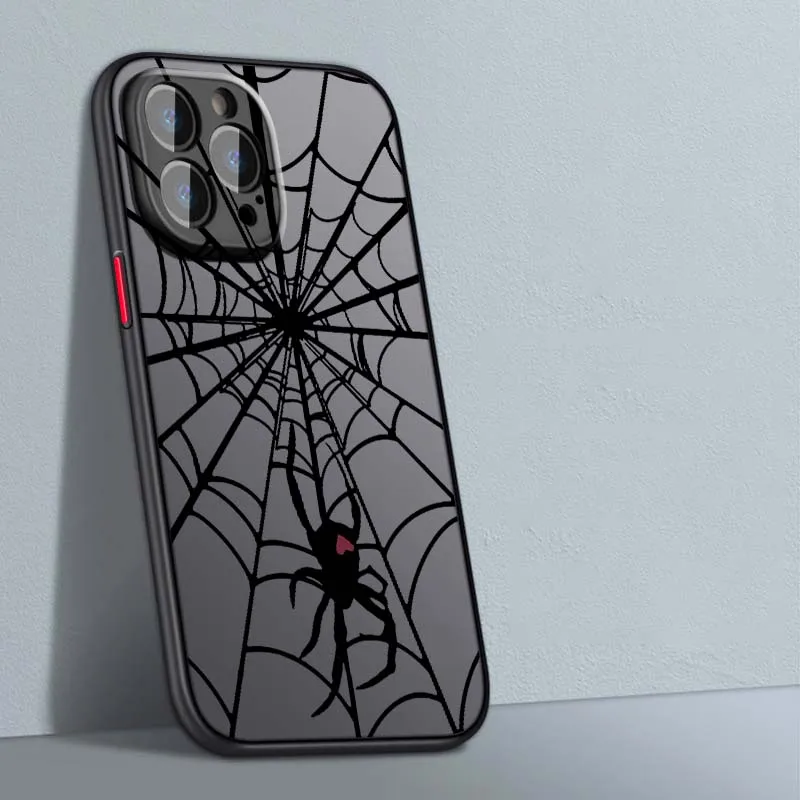Spider-Man Art Line Cool per Apple iPhone 16 15 14 13 12 11 XR XS X Pro Max Plus Mini Custodia per telefono traslucida satinata