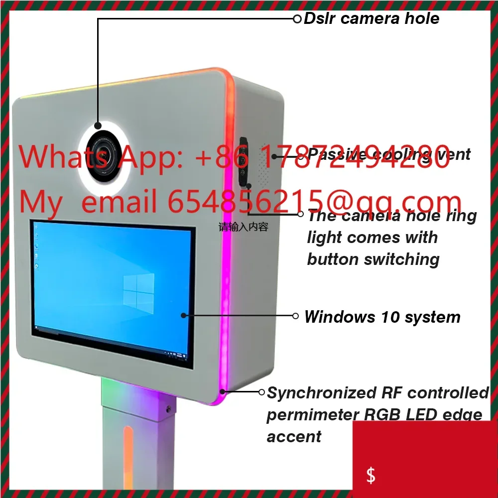 New  Split Light 15.6 Inch Touch Screen Dslr Photo Booth Open air With Flash  Booth Shell Dslr Surface Pro
