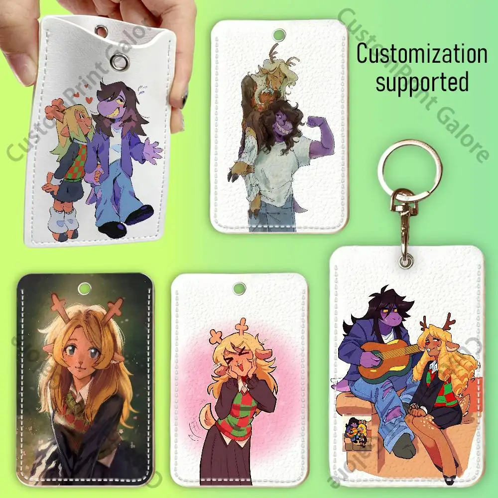

Suselle Noelle Holiday Susie Rectangle Card Case Keychain Access Card Bag Key Tag Ring Leather Card Holder Key Ring Access
