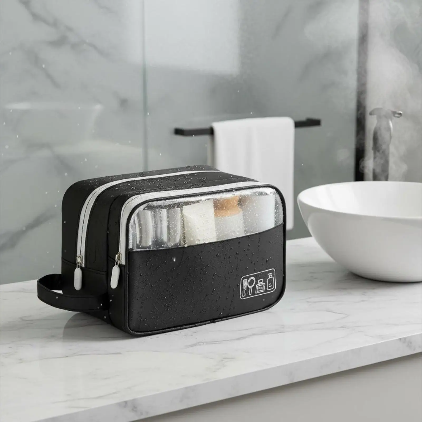 Waterproof Makeup Bag Lightweight Waterproof Travel Wash Pouch Simple to Clean Portable Toiletry Pouch for Business Trip,