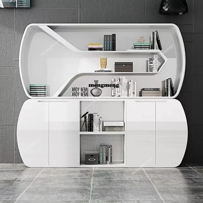 Q181 Italian Minimalist Bookcase File Cabinet Modern Display Cabinet Simple Background Office Storage