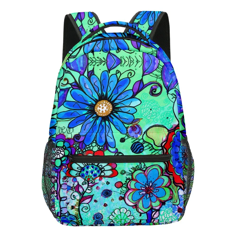 

Cartoon Cartoon Kpop Youthful School Bags Unisex Sunflower Travel Bags 3D Print Oxford Waterproof Notebook Shoulder Backpacks