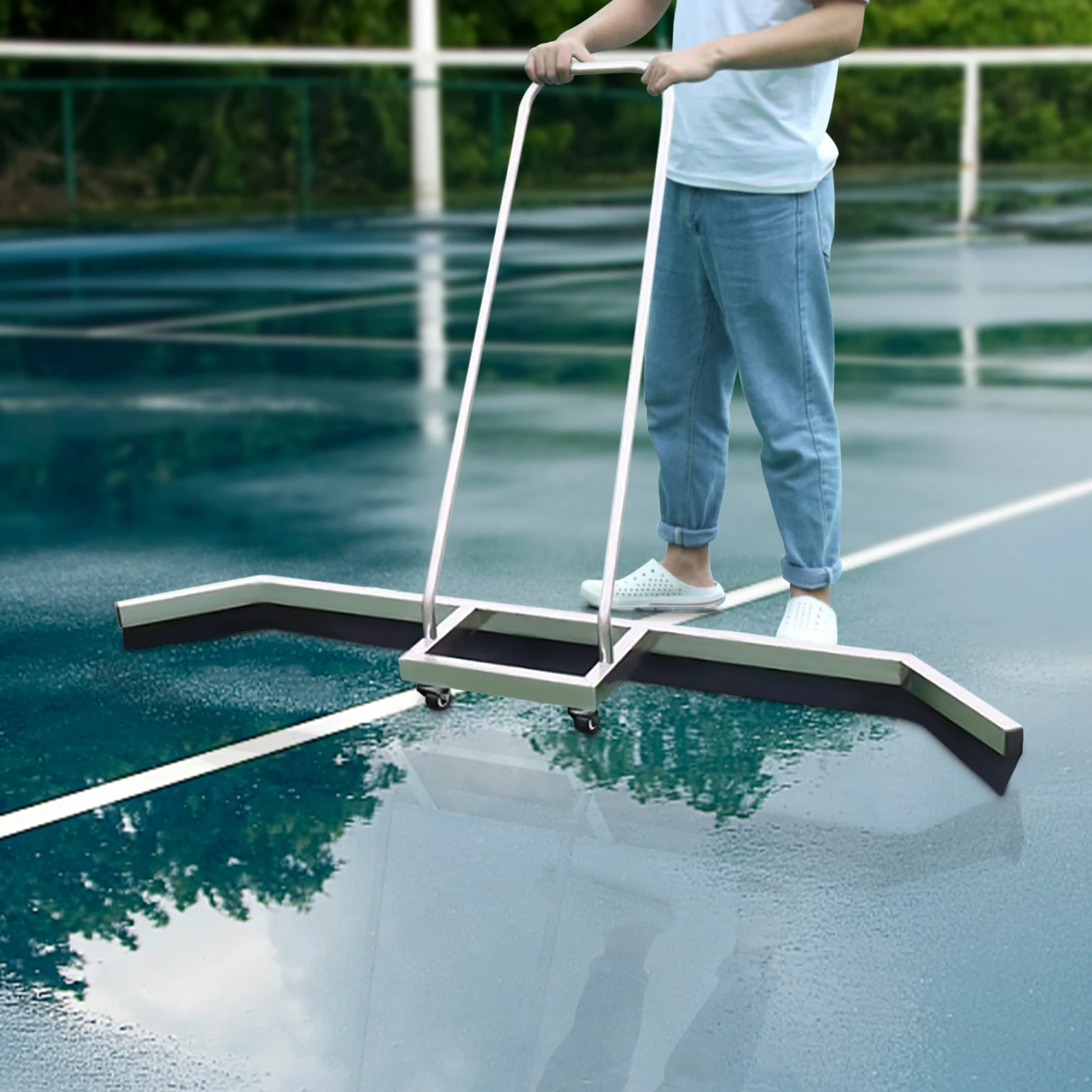 

Tennis Court Squeegee Broom Rubber Lightweight Water Pusher 25cm Squeegee Head Length for Basketball/Tennis/Badminton Courts