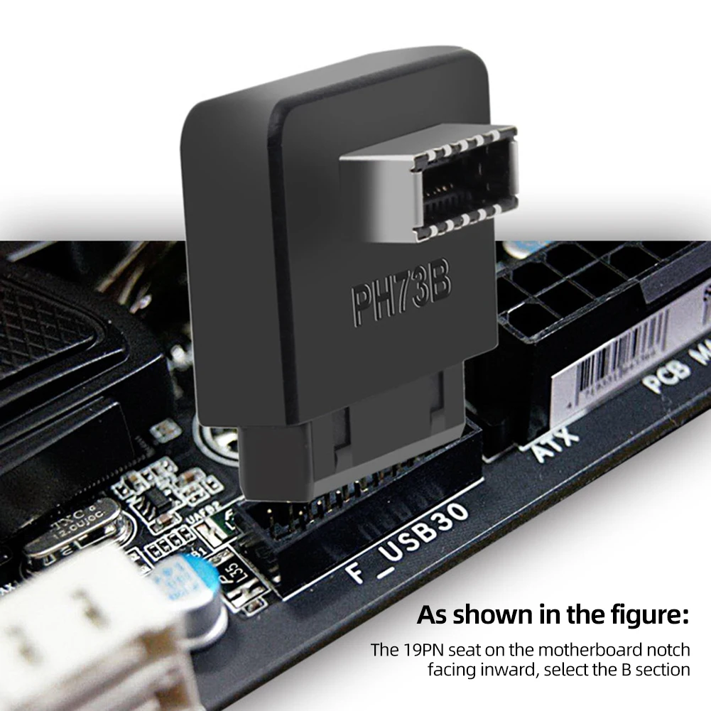 USB3.0 19/20P To TYPE-E Adapter Max Transmission Speed 10Gbps Front Panel Adapter Internal Vertical for Computer Motherboard