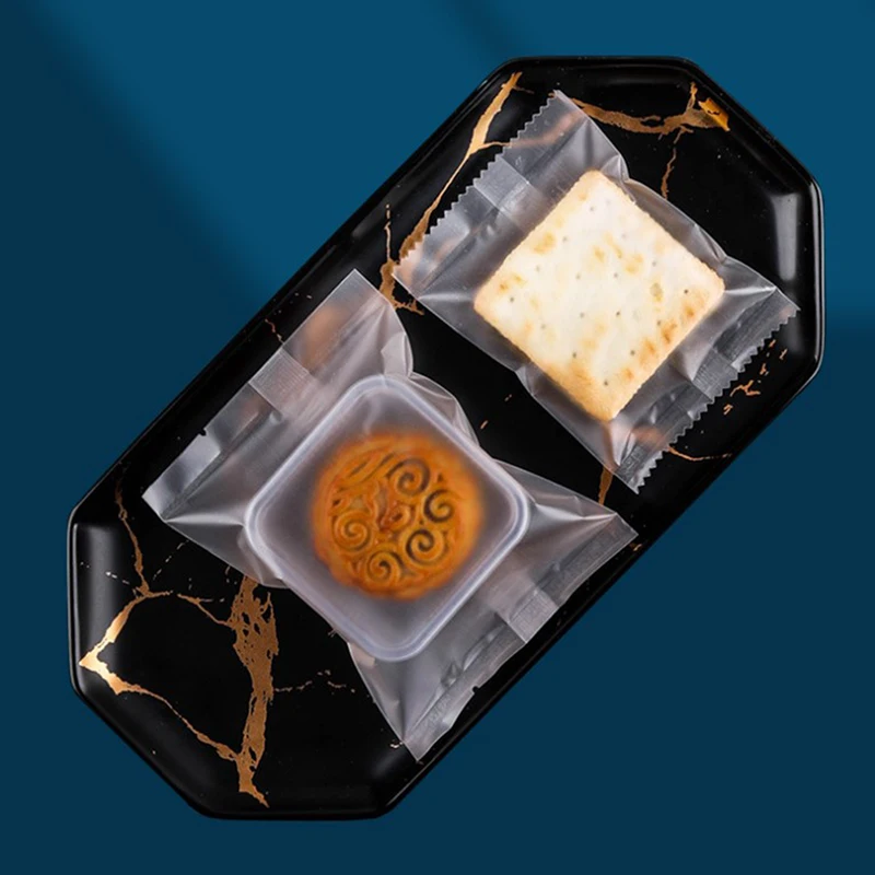 100Pcs Thicker Machine Seal Bags Clear Frosted Food Biscuit DIY Baking Cake Bag Decoration Gift Cookie Packing Flat Plastic Bag