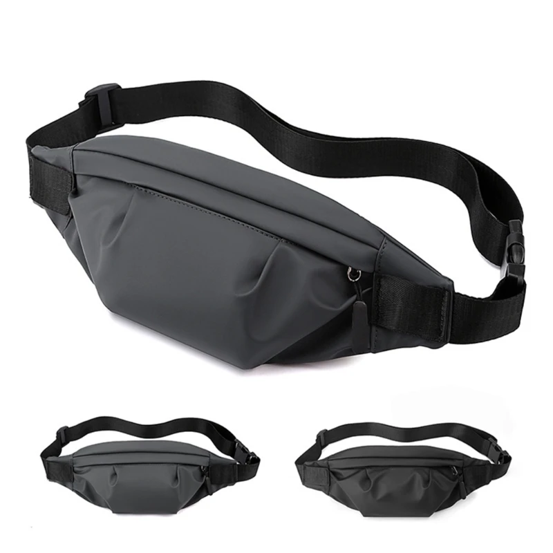 

Adult Unisex Nylon Waist Bag Fanny Pack Women Men Large Capacity Adjustable Belt Phone Pouch Casual Sports Crossbody Chest Purse