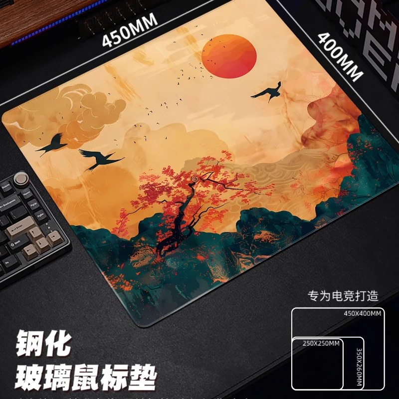

Extra Large Tempered Photovoltaic Glass Mouse Pad Upgraded Smooth Custom Gaming Desk Mat Esports Tuned Crystal Mist Surface FPS