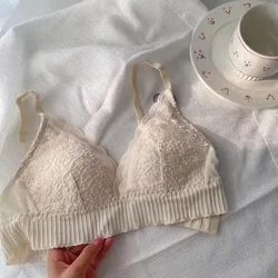 SP&CITY France Romantic Lace Bras Women's Thin Wire Free Gathered Push Up Thin Bra Shoulder Strap Breathable Seamless Brassier