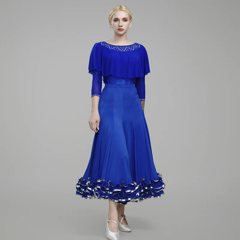 新しいモダンダンススカートスクエアダンス大スイング練習ロングスカート社交ダンス社交ダンス社交服