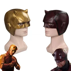She Matt Murdock Mask Cosplay Latex Masks Gold Helmet Masquerade Halloween Party Disguise Props