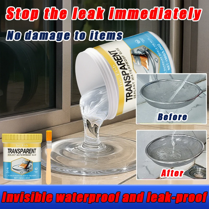 

Transparent Sealing Waterproof Glue Kitchen Bathroom Leak Crack Repair Household Multifunctional Invisible Leak-proof Sealant